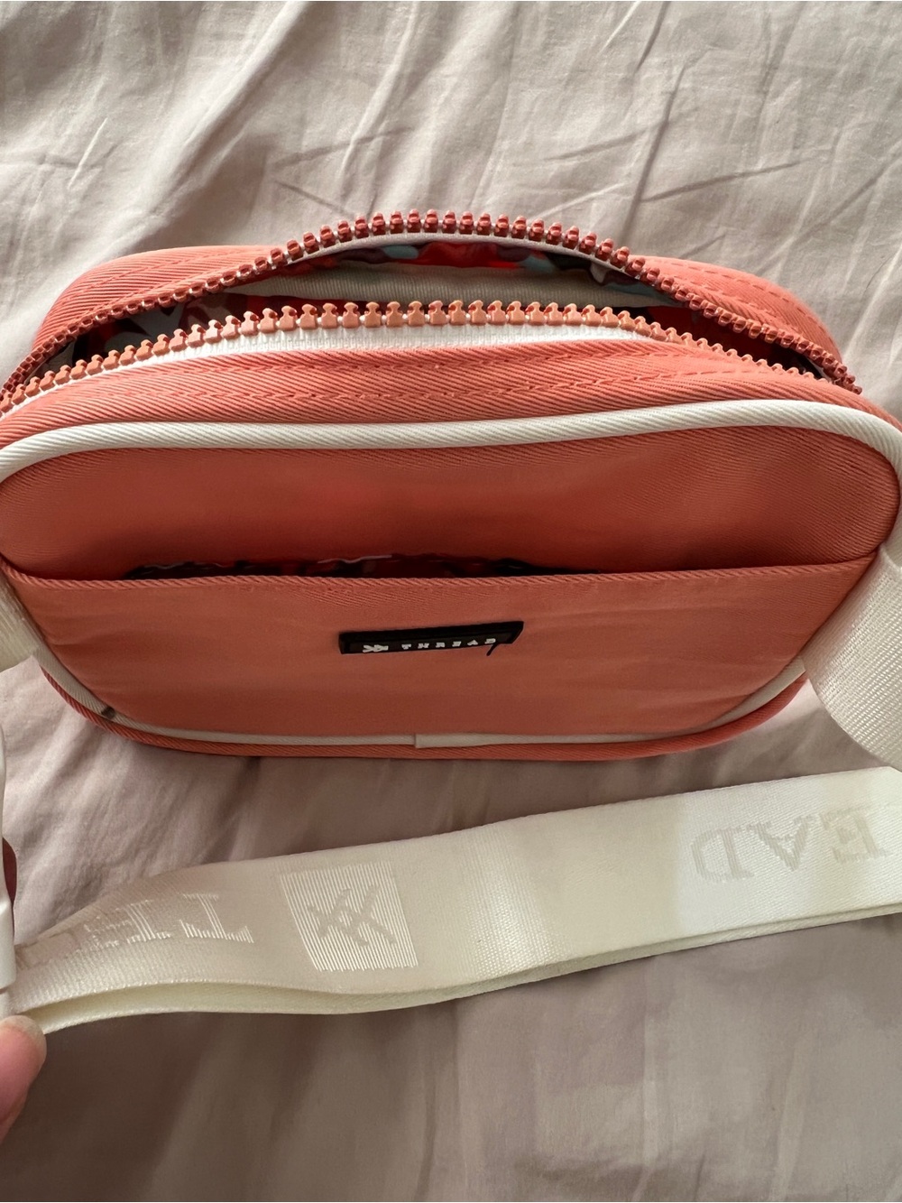 Threads Coral Fanny Pack with Nylon Cream Strap - Picture 6 of 8
